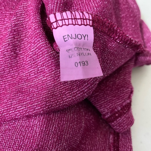 Michael Stars One Shoulder Top Pink Side Ruching Stretchy One Size Fits Most - Picture 8 of 8